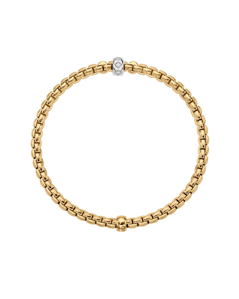 Eka Flex'It Bracelet With Rhombus Set Diamonds, Medium - 18ct Yellow Gold - 73101BX_BB_G_XBX_00M