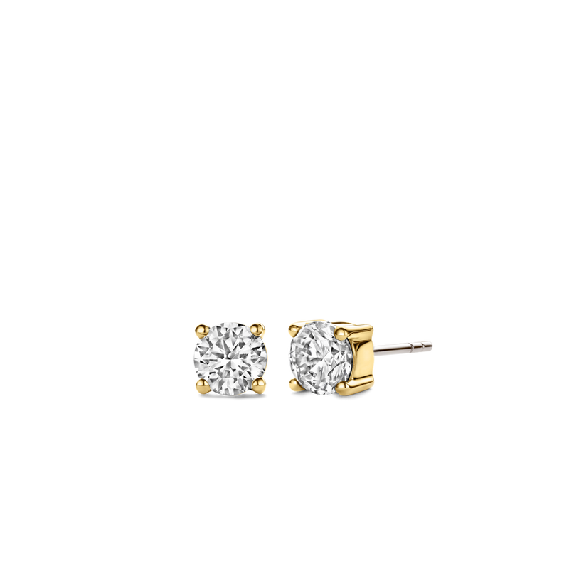Milano CZ Stud Earrings - Gold - 7319ZY