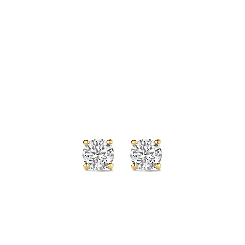 Milano CZ Stud Earrings - Gold - 7319ZY