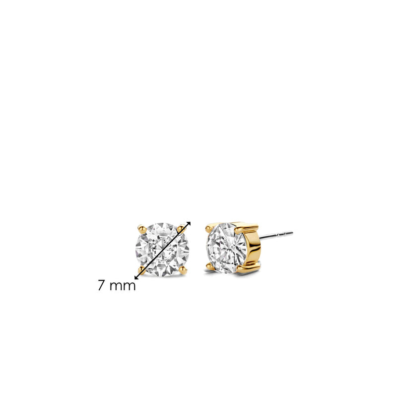 Milano CZ Stud Earrings - Gold - 7319ZY
