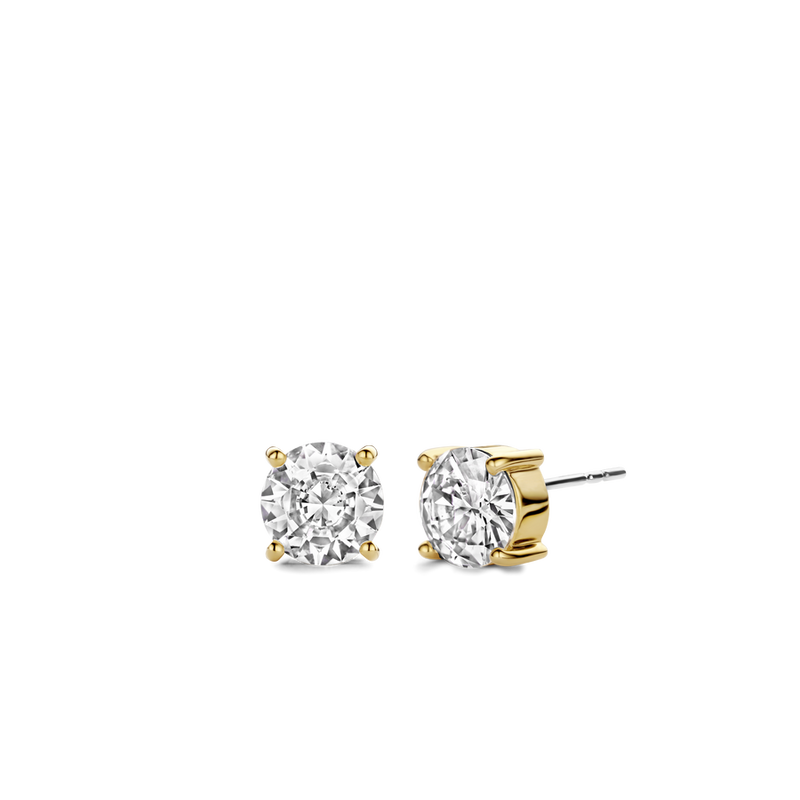 Milano CZ Stud Earrings - Gold - 7321ZY