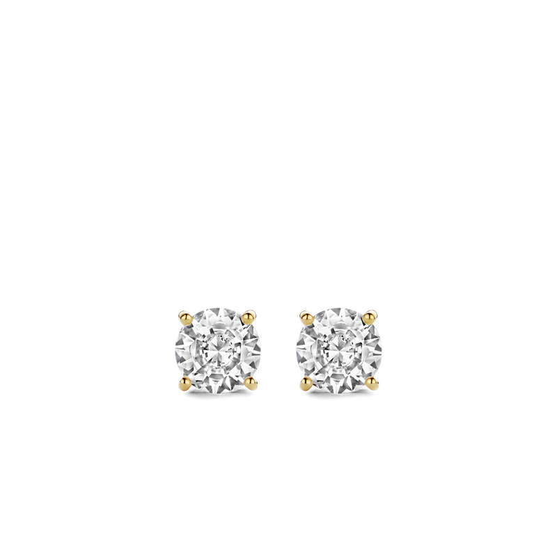 Milano CZ Stud Earrings - Gold - 7321ZY