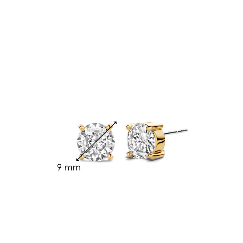 Milano CZ Stud Earrings - Gold - 7321ZY