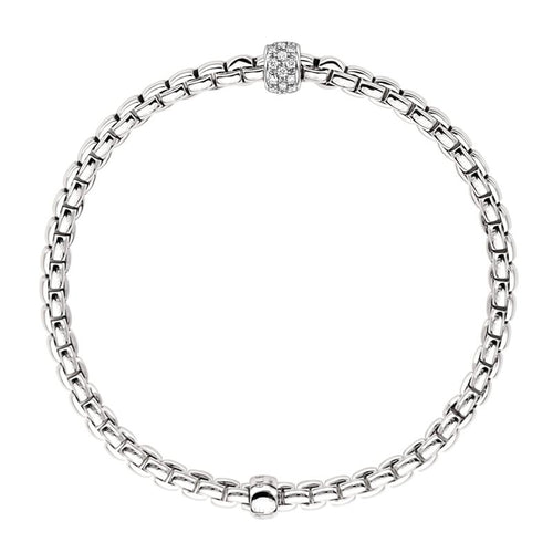 Eka Flex'it Diamond Pavé Bracelet, Medium - 18ct White Gold - 733BPAVEM-B