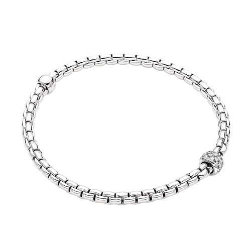Eka Flex'it Diamond Pavé Bracelet, Medium - 18ct White Gold - 733BPAVEM-B