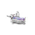 Christmas Dachshund Dangle Charm - Platinum Plated