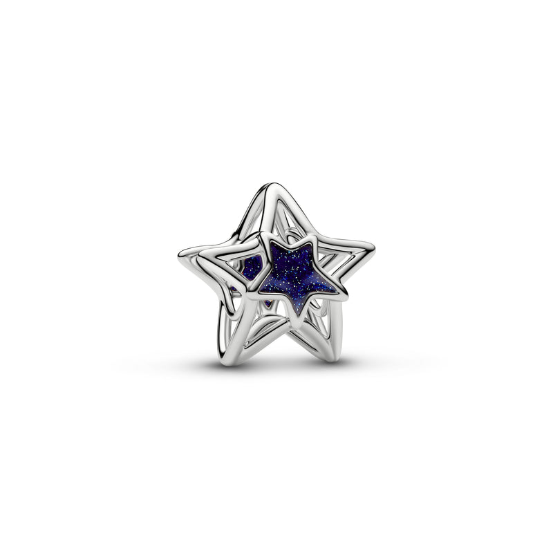 Openwork Star Charm - Platinum Plated
