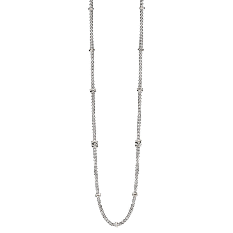 Prima Long Diamond Rope Necklace - 18ct White Gold - 742C-BBR-90