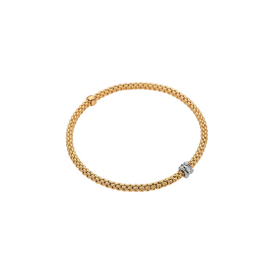 Prima Flex'it Bracelet with Diamonds, Large - 18ct Yellow Gold - 74308BX_BB_G_BBB_00L
