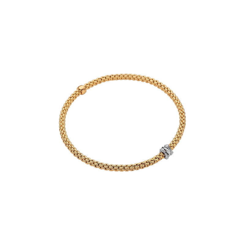 Prima Flex'It Bracelet With Diamonds, 0.12ct - 18ct Yellow Gold