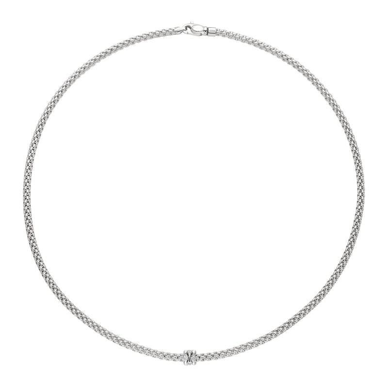 Prima Rope Necklace with Diamonds, 43cm - 18ct White Gold - 743CBBR-B