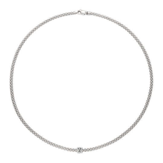 Prima Rope Necklace with Diamonds, 43cm - 18ct White Gold - 743CBBR-B