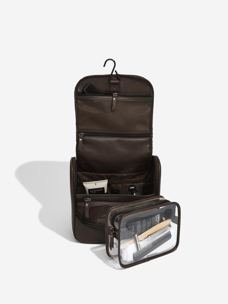 Mens Hanging Washbag - Brown - 74333