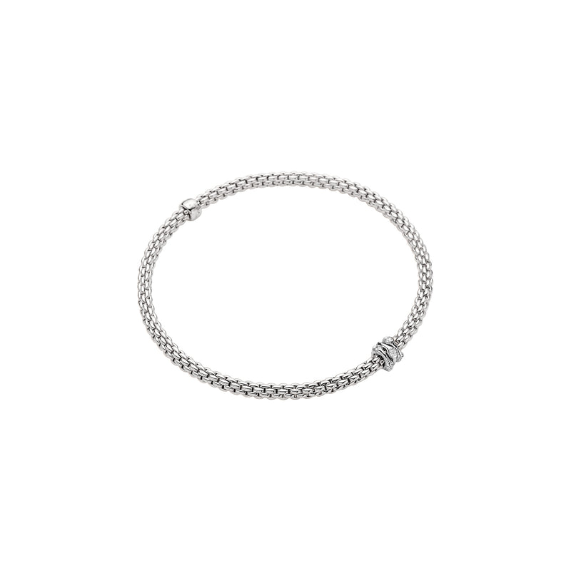 Prima Flex'it Bracelet with Diamonds, Small - 18ct White Gold - 743BBBRS-B