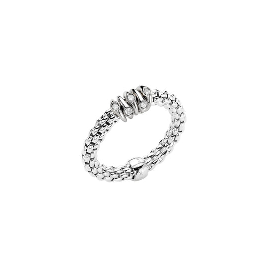 Prima Flex'It Ring with Diamonds, Medium - 18ct White Gold - 74608AX_BB_B_XBX_00M