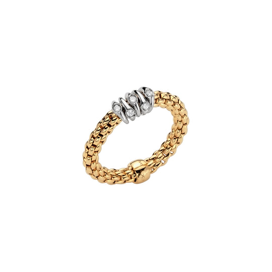 Prima Flex'It Ring with Diamonds, Medium - 18ct Yellow Gold - 74608AX_BB_G_XBX_00M