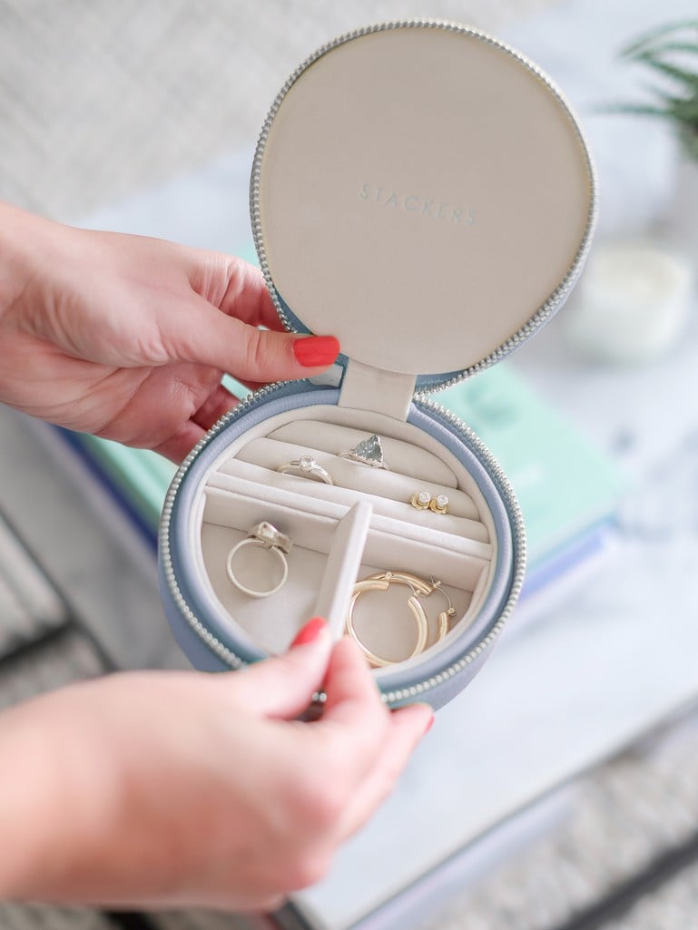 Round Zipped Jewellery Box - Lavender - 74624