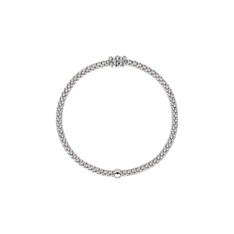 Prima Flex'it Bracelet with Diamonds, Large - 18ct White Gold - 746BBBRL-B