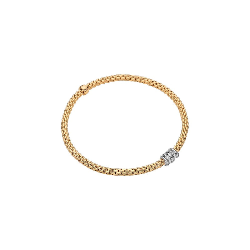 Prima Flex'it Bracelet with Diamonds, Small - 18ct Yellow Gold - 746BBBRS-GB