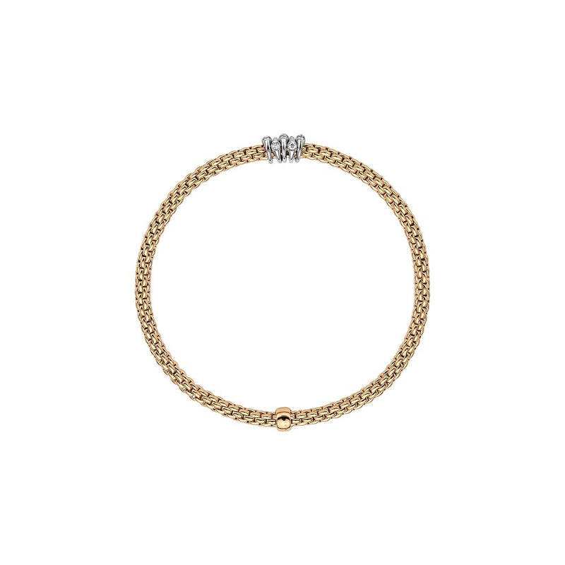 Prima Flex'it Bracelet with Diamonds, Small - 18ct Yellow Gold - 746BBBRS-GB