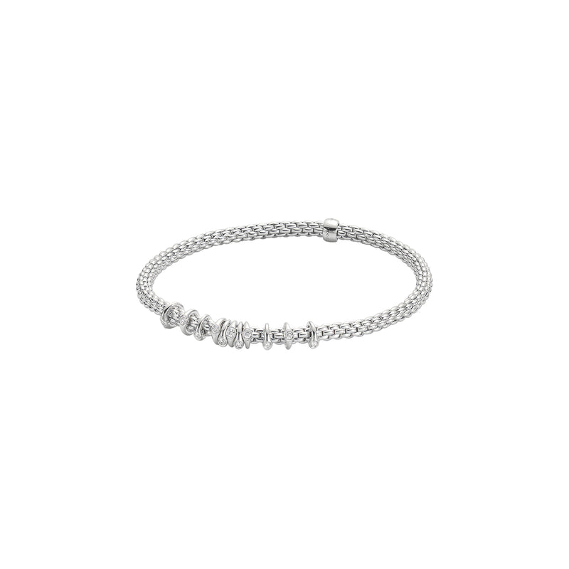 Prima Flex'It Bracelet With Diamonds, Large - 18ct White Gold - 74708BX_BB_B_XBX_00L