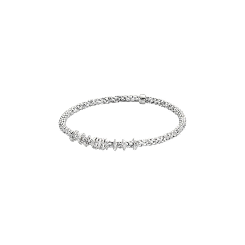 Prima Flex'It Bracelet With Diamonds, 0.15ct - 18ct White Gold