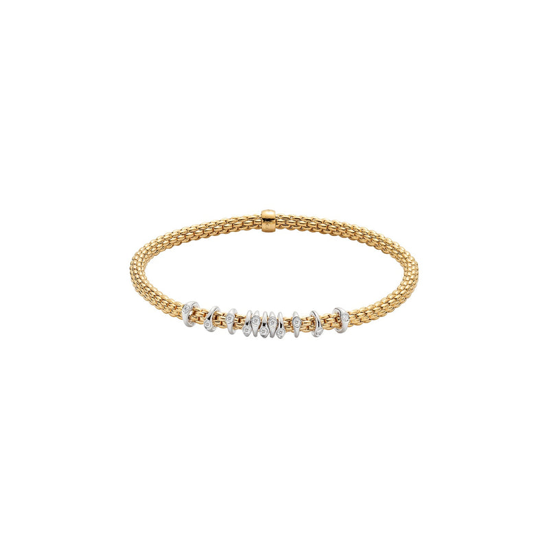 Prima Flex'it Bracelet with Diamonds, 0.15ct - 18ct Yellow Gold