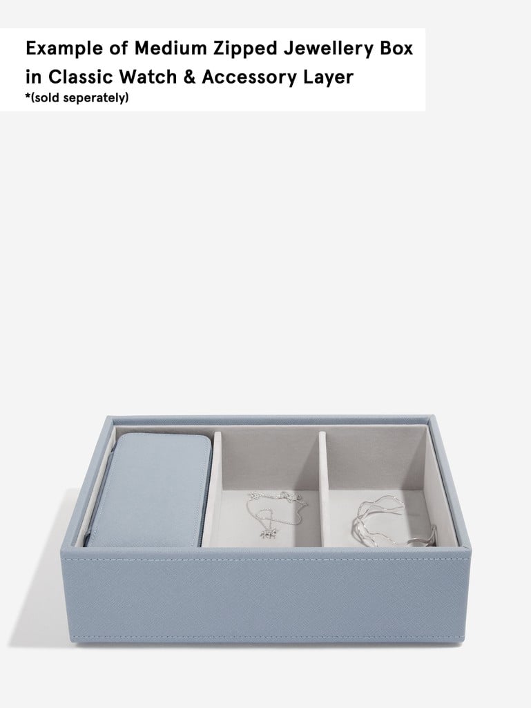 Medium Zipped Travel Jewellery Box - Dusky Blue - 75342