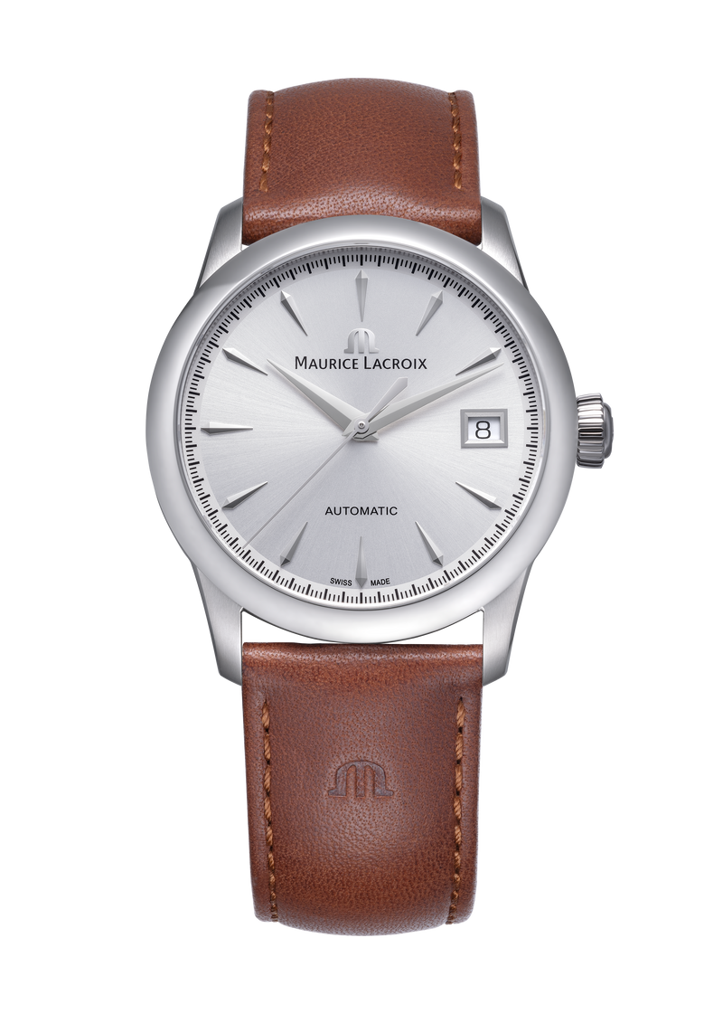 1975 Automatic Date, 36mm - Stainless Steel/Brown Calf Leather - 756007-SS001-130-3