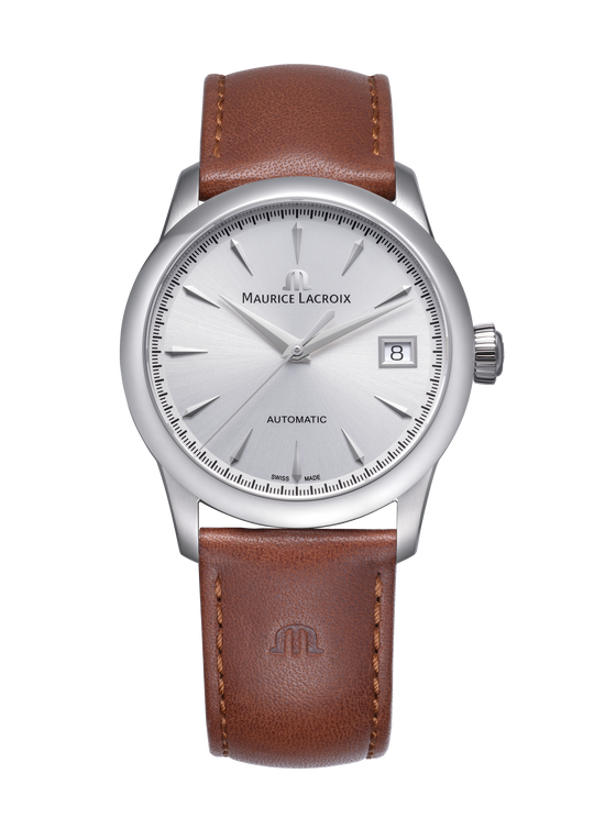1975 Automatic Date, 36mm - Stainless Steel/Brown Calf Leather - 756007-SS001-130-3