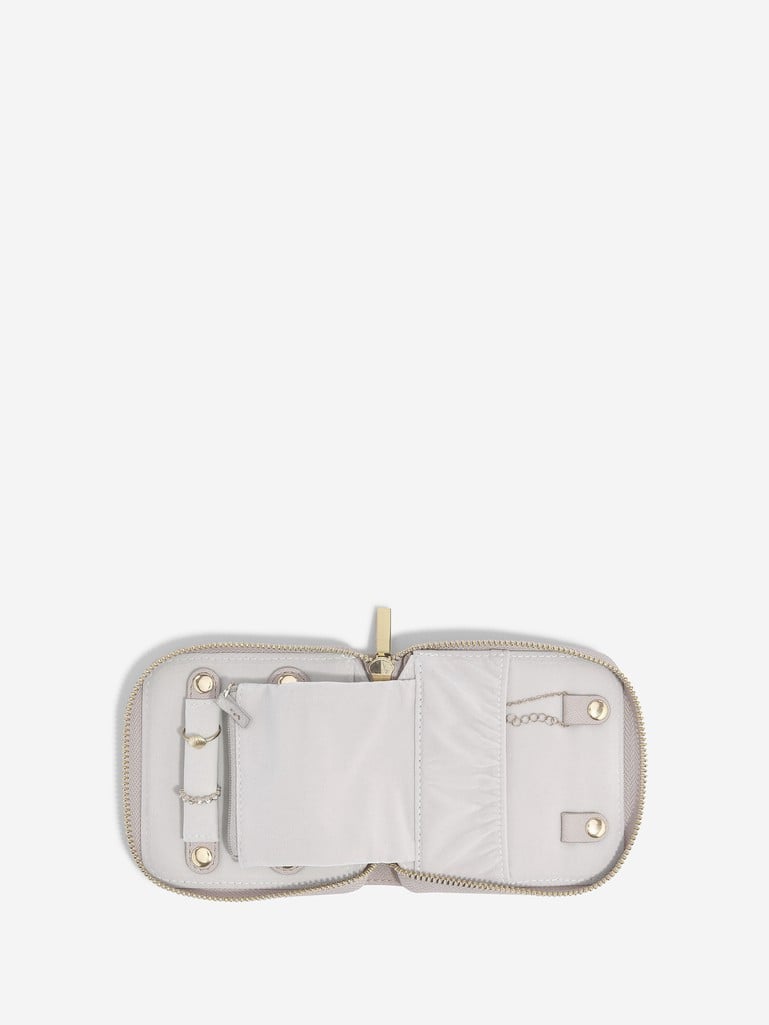 Compact Jewellery Roll - Taupe & Gold - 75773