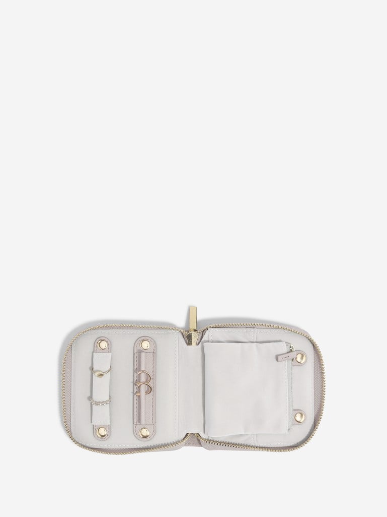 Compact Jewellery Roll - Taupe & Gold - 75773