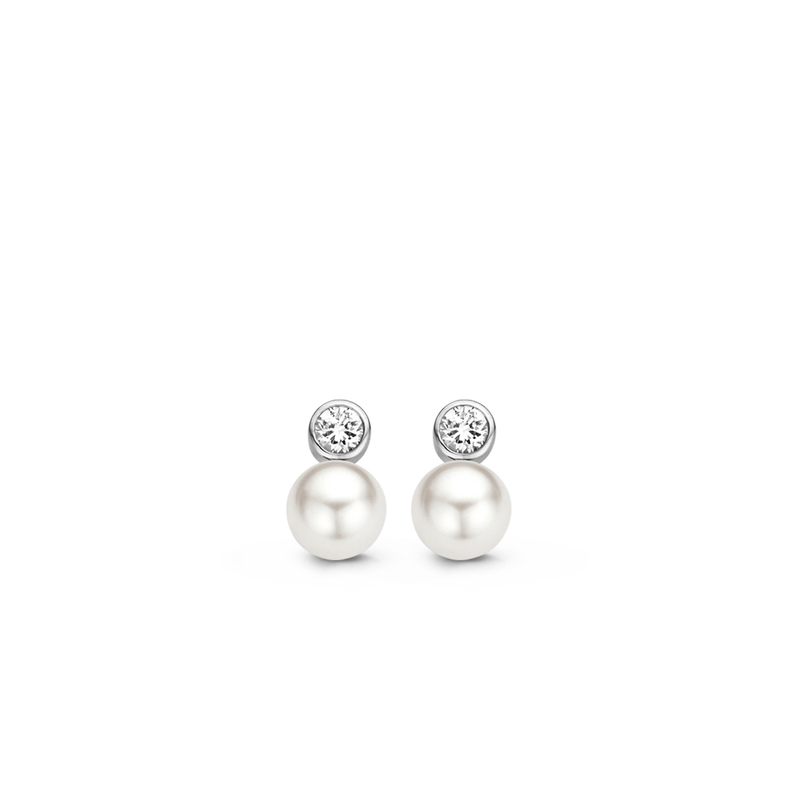 Milano Pearl Earrings - Silver - 7590PW