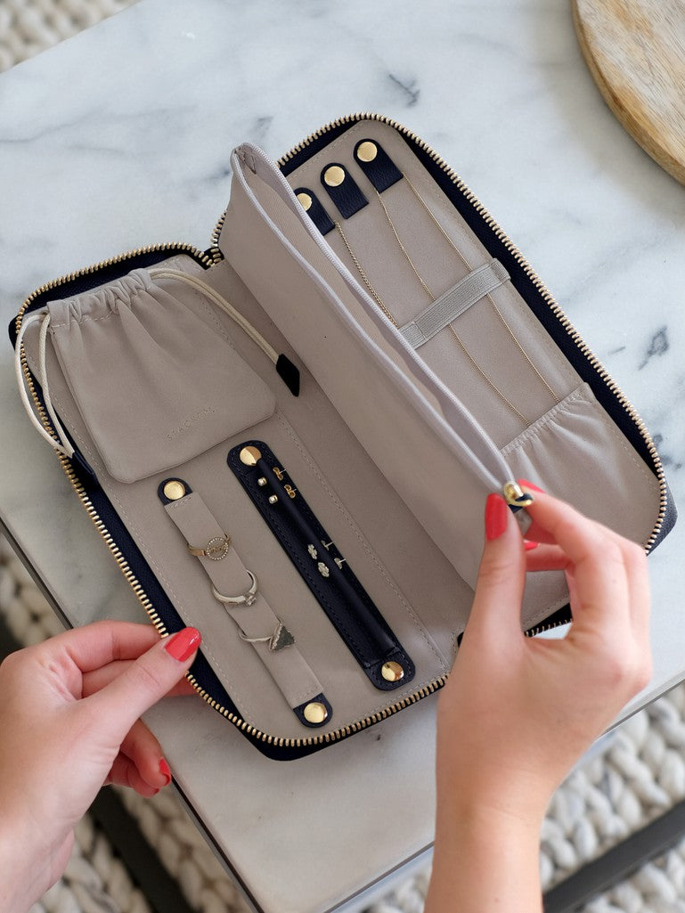 Jewellery Roll - Navy Blue - 76000