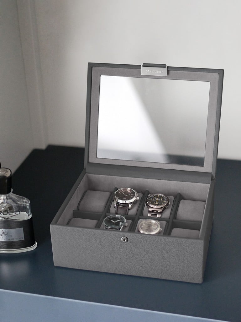 8 Piece Watch Box - Slate Grey - 76067