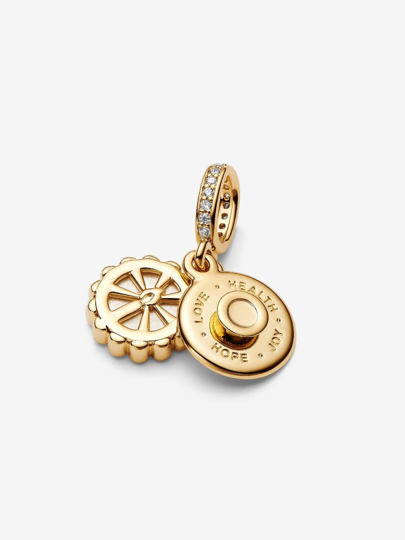 Happy Birthday Cake Dangle Charm - 14ct Gold Plated - 763787C01