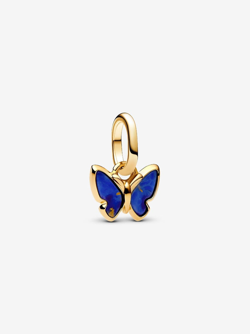 Blue Butterfly Mini Dangle Charm - 14ct Gold Plated - 763825C01