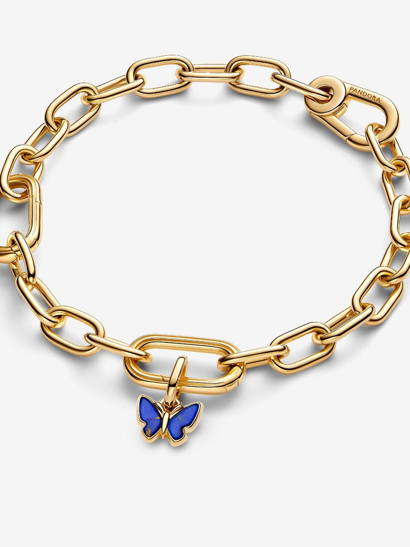 Blue Butterfly Mini Dangle Charm - 14ct Gold Plated - 763825C01