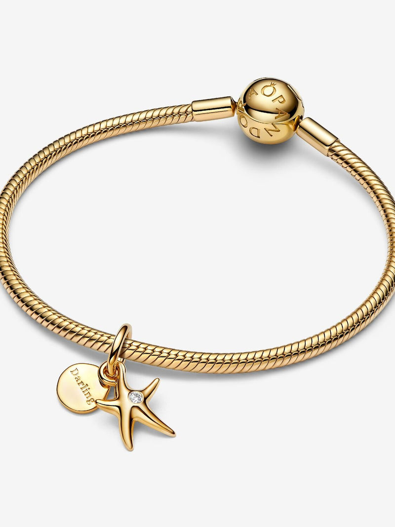 Starfish Double Dangle Charm - 14ct Gold Plated - 763892C01