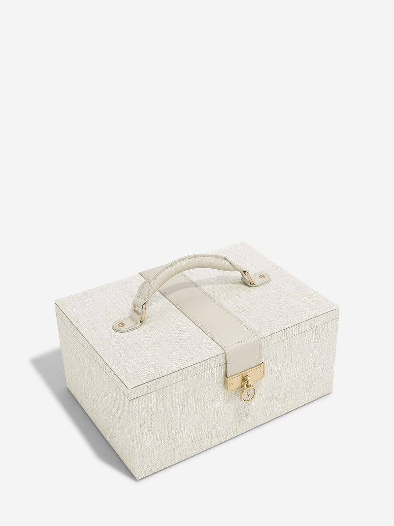 Luxury Classic Jewellery Box - Oatmeal & Linen - 76391
