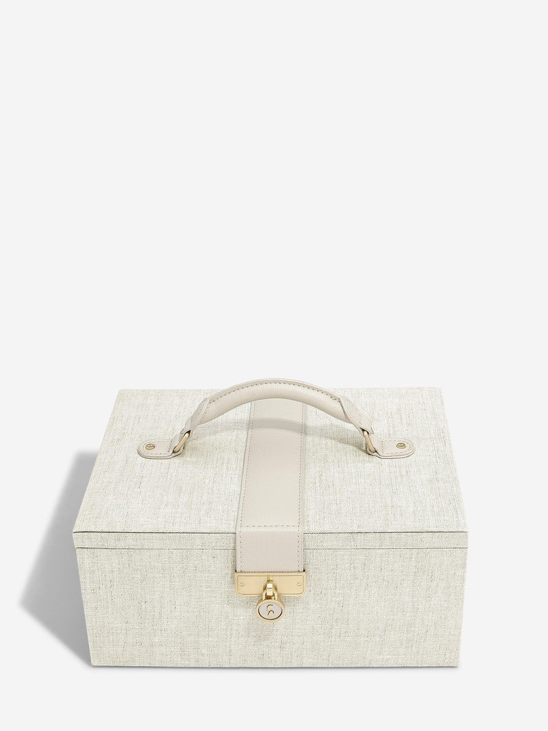 Luxury Classic Jewellery Box - Oatmeal & Linen - 76391