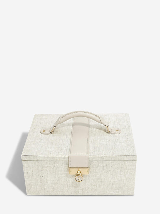 Luxury Classic Jewellery Box - Oatmeal & Linen - 76391