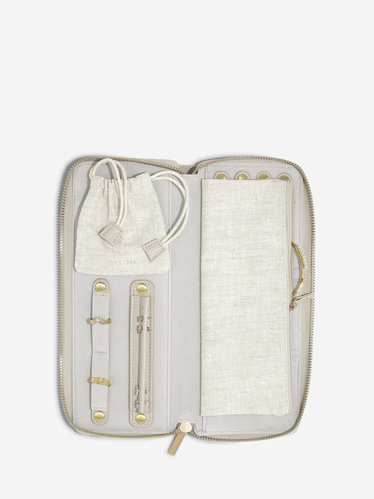 Oatmeal & Linen Jewellery Roll - 76392