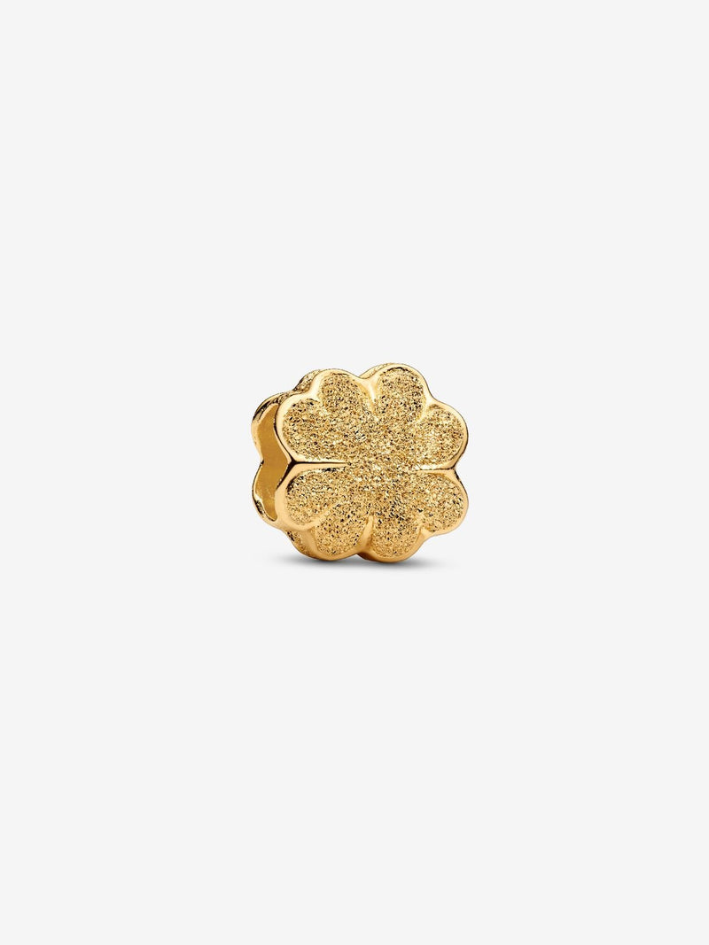 Textured Clover Mini Charm - 14ct Gold Plated - 764047C00
