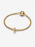 Ribbed Clip Charm with CZ - 14ct Gold Plated - 764078C01