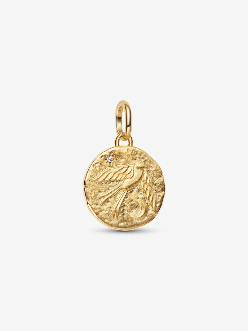 Swallow Medallion Charm - 14ct Gold Plated - 764082C01