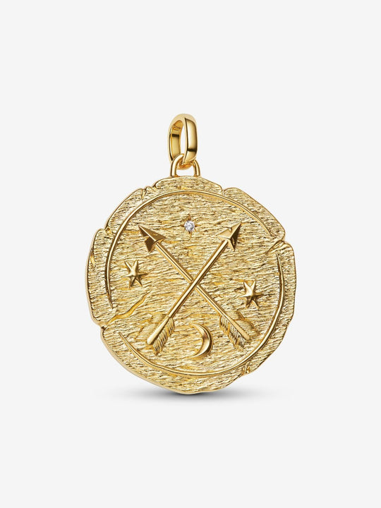 Crossing Arrows Medallion Charm - 14ct Gold Plated - 764084C01