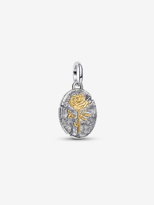 Rose Medallion Charm - 14ct Gold Plated/Sterling Silver - 764087C00