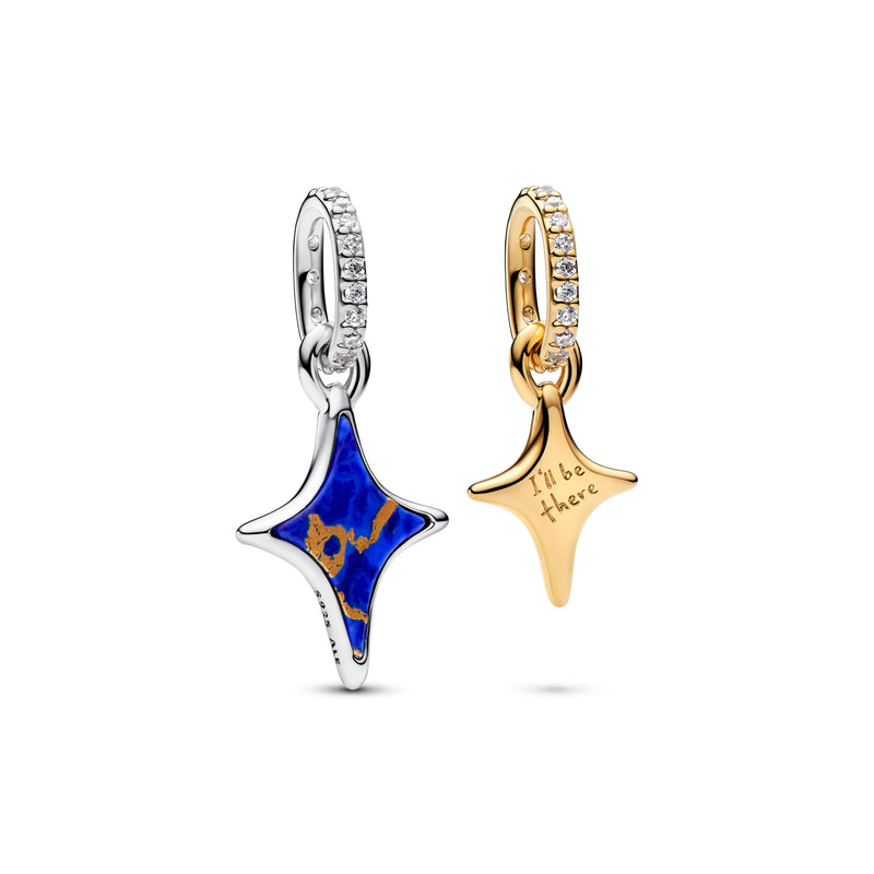 Star Duo Splittable Charm - Sterling Silver/14ct Gold Plated