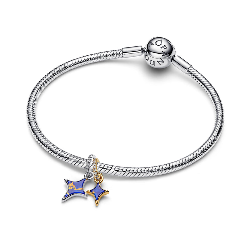 Star Duo Splittable Charm - Sterling Silver/14ct Gold Plated